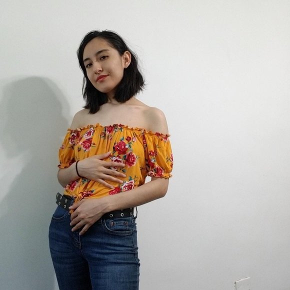 H&M DIVIDED YELLOW FLORAL TOP - Picture 3 of 3